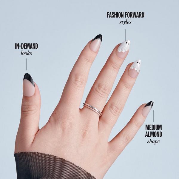 Kiss Core Design Medium Almond Press On Nails, Midnight Makeover #3
