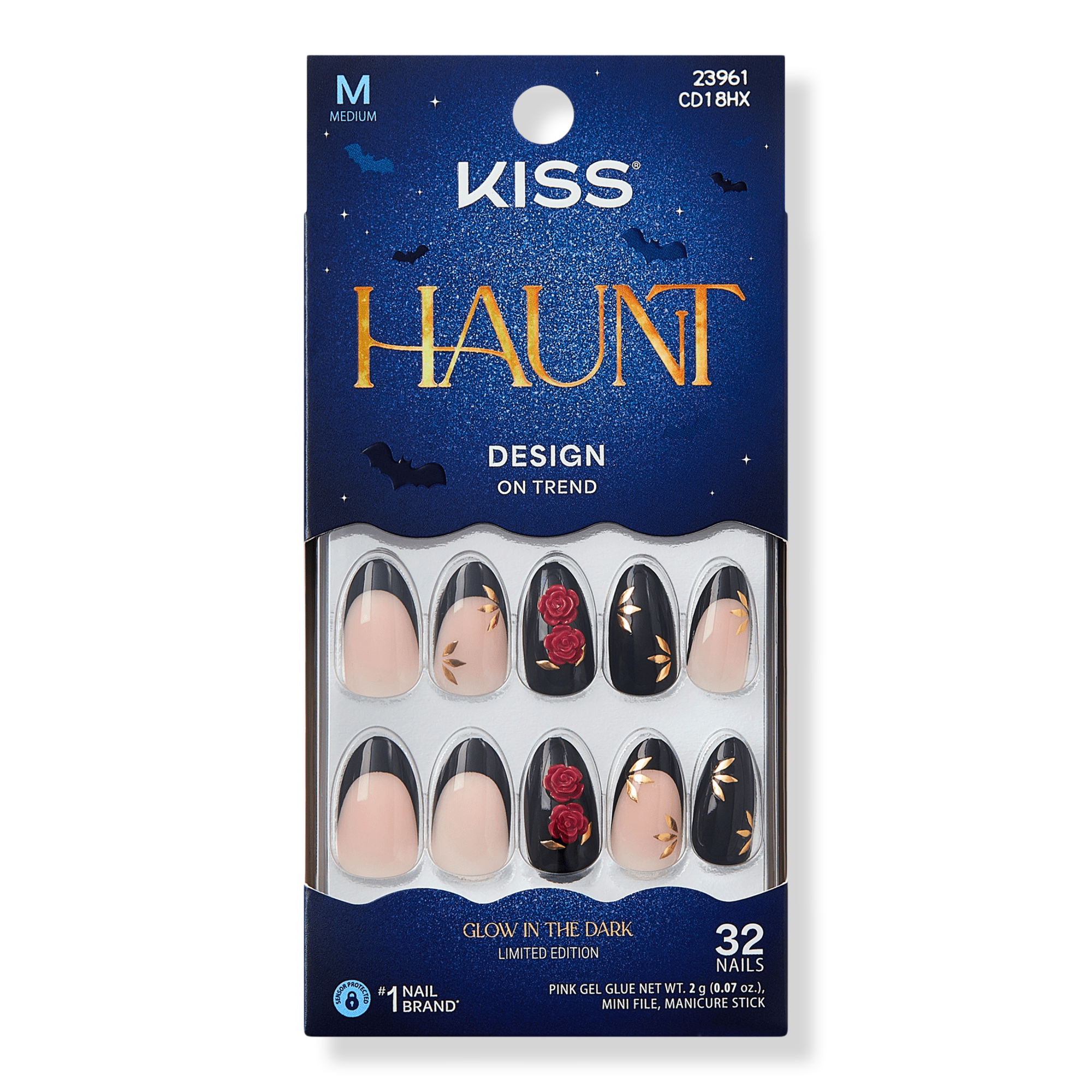 Kiss Core Design Medium Almond Press On Nails, Drop Dead Gorgeous #1