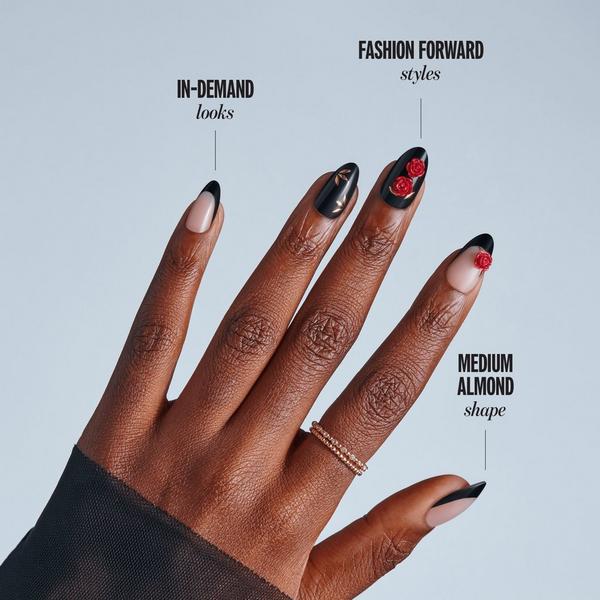 Kiss Core Design Medium Almond Press On Nails, Drop Dead Gorgeous #3