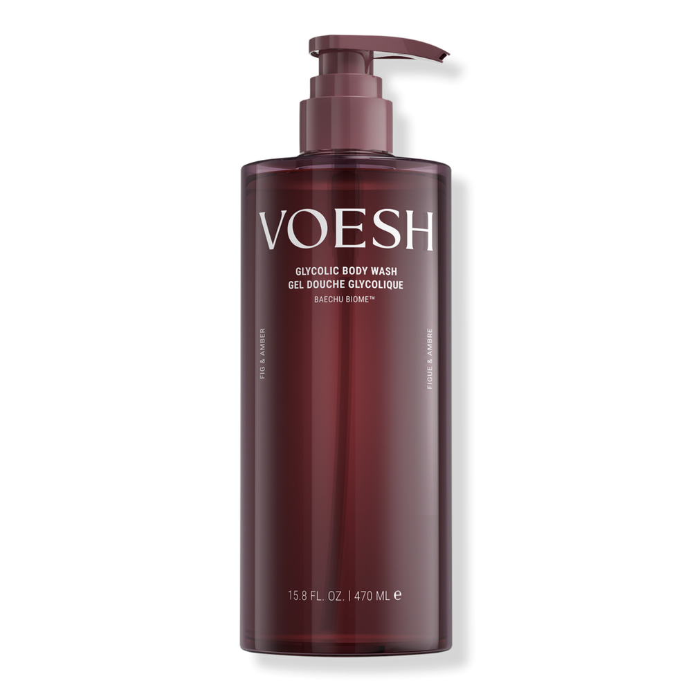 VOESH Exfoliating Glycolic Acid Body Wash for Soft Glowing Skin - Fig & Amber