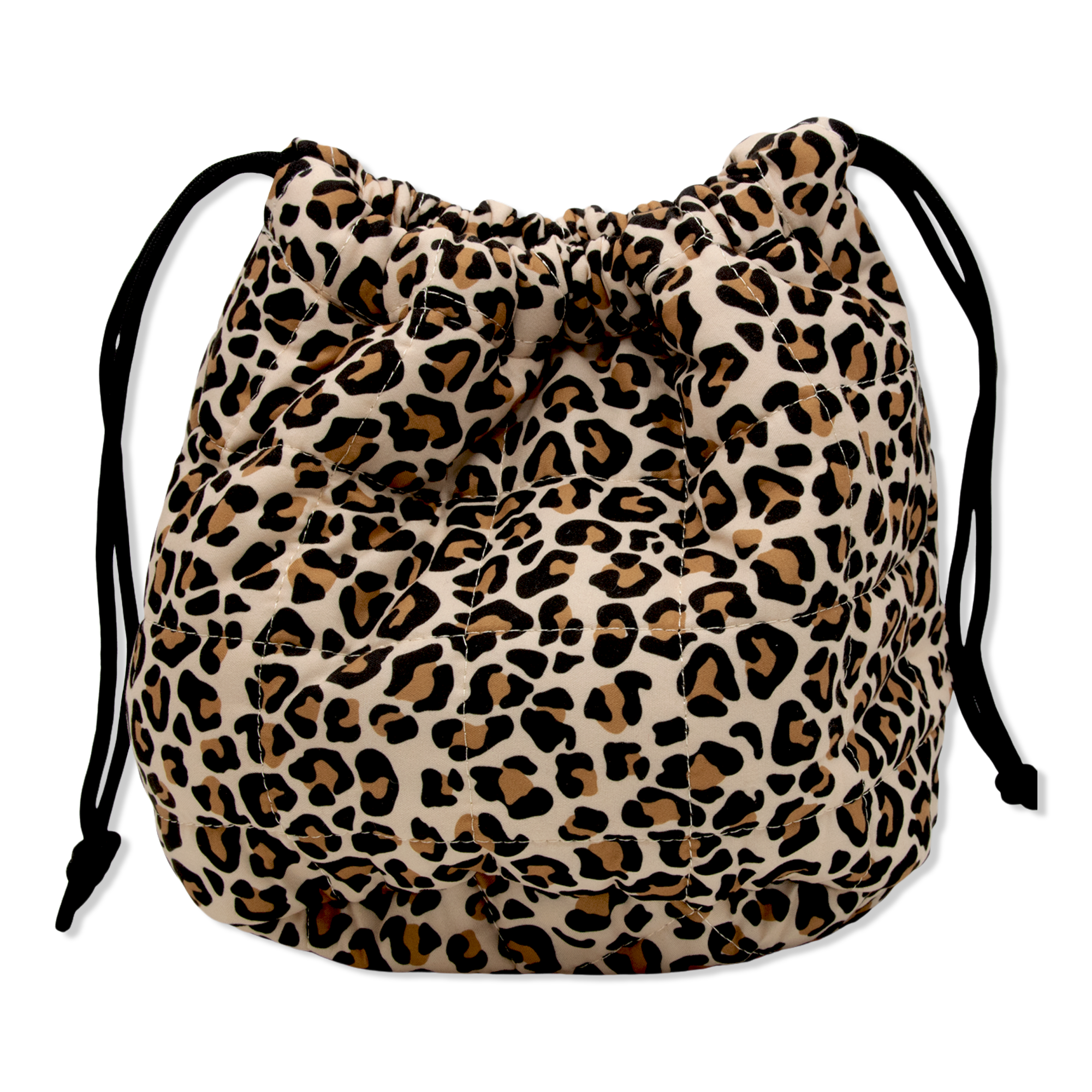 The Vintage Cosmetic Company Leopard Drawstring Quilted Bag #1