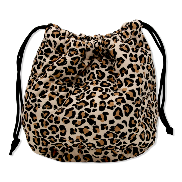 The Vintage Cosmetic Company Leopard Drawstring Quilted Bag #1