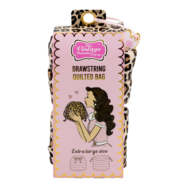 The Vintage Cosmetic Company Leopard Drawstring Quilted Bag #2
