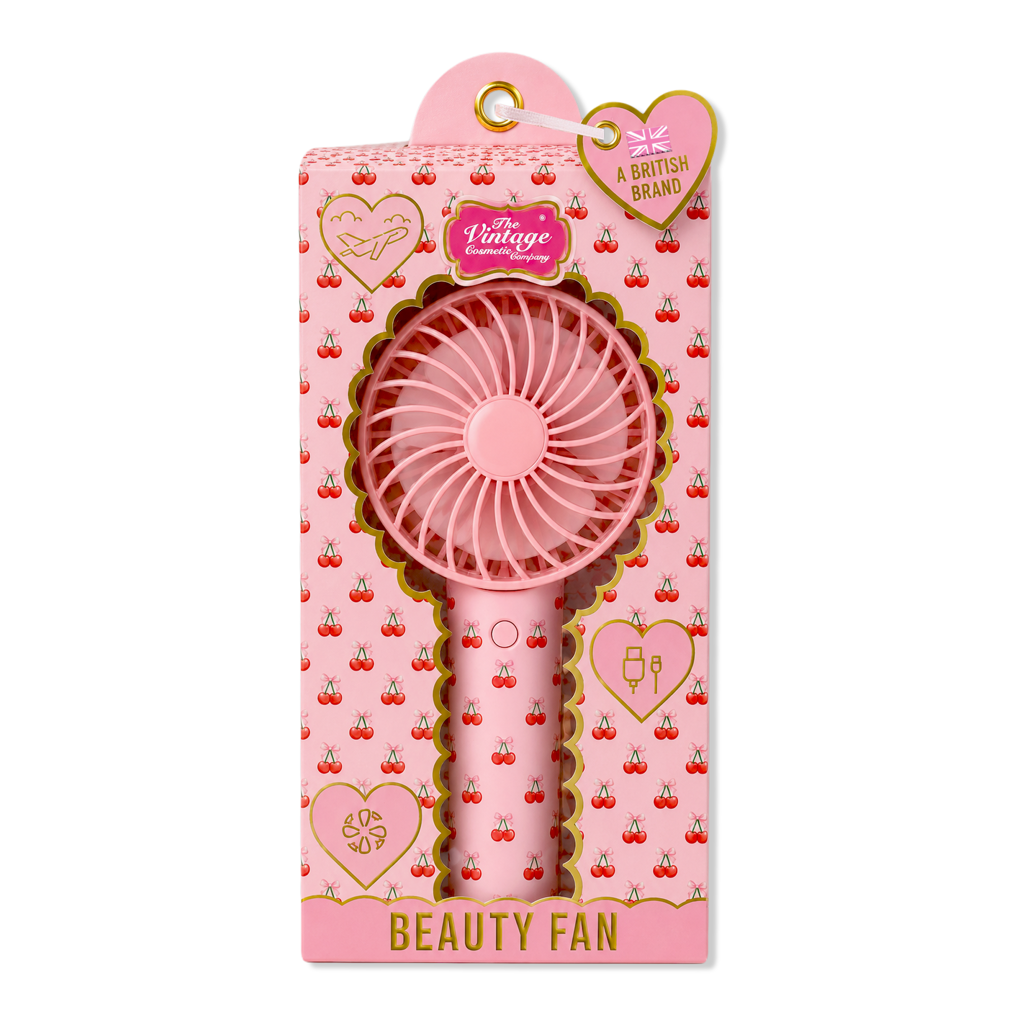The Vintage Cosmetic Company Cherry Print Beauty Fan #1