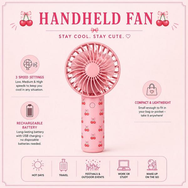 The Vintage Cosmetic Company Cherry Print Beauty Fan #2