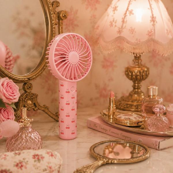 The Vintage Cosmetic Company Cherry Print Beauty Fan #4