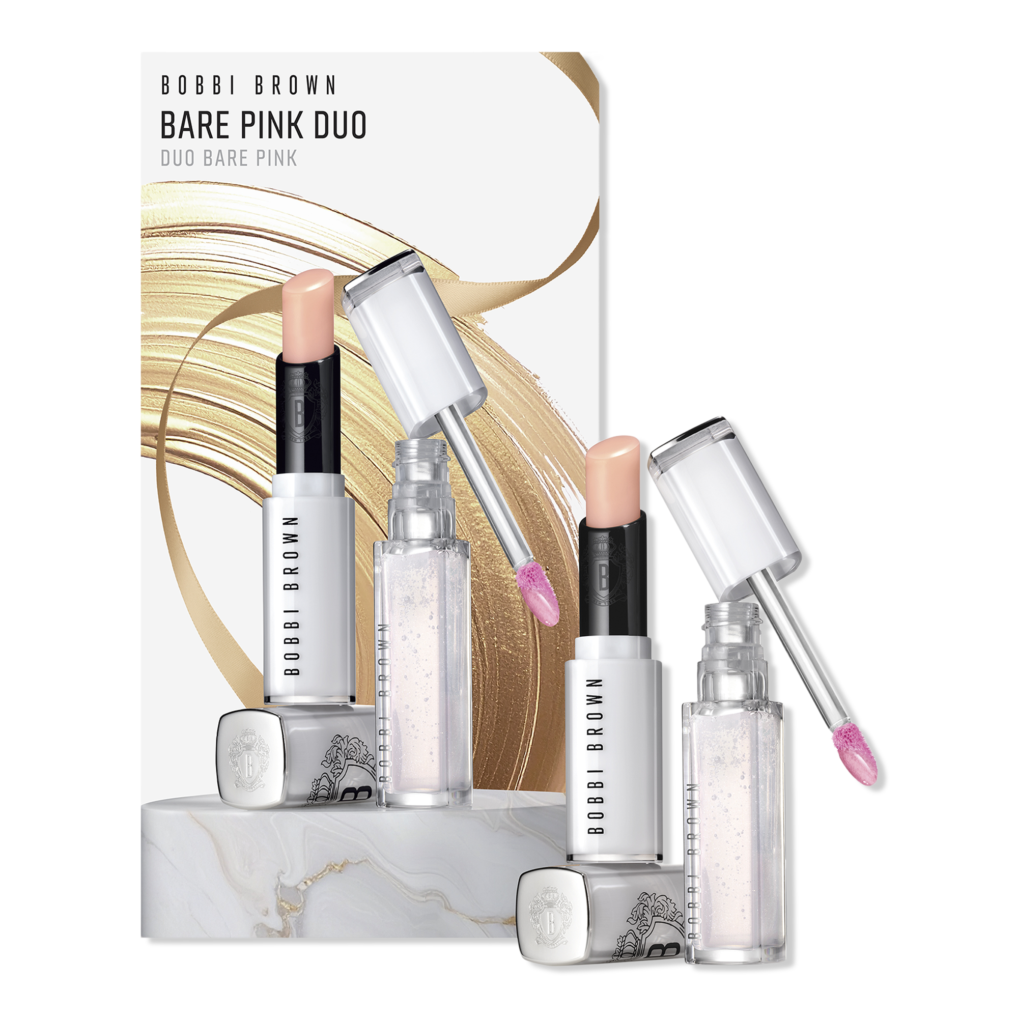 Подарочный дуэт Bobbi Brown: тонирующее масло и бальзам для губ, оттенок Bare Pink