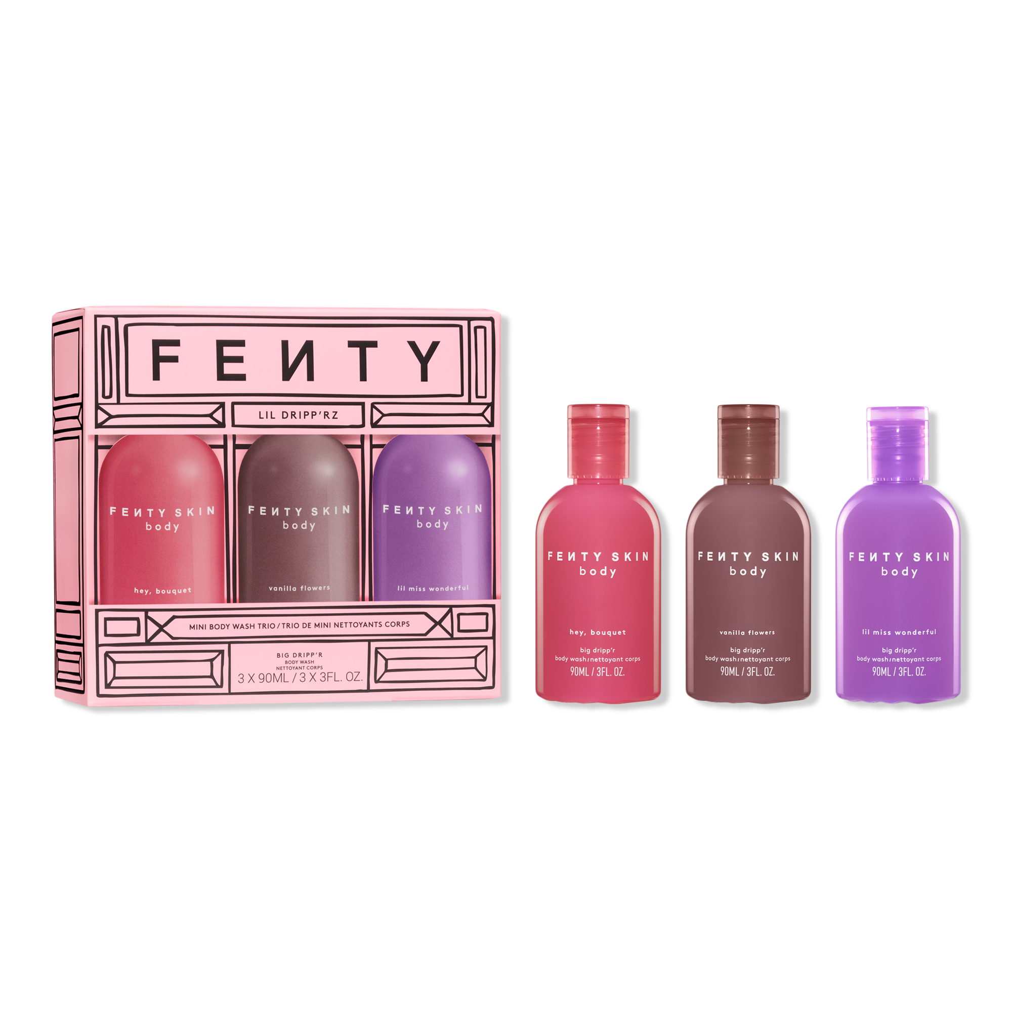 FENTY SKIN body Набор мини-гелей для душа Fenty Skin Lil Dripp'rz, 3 шт — фото 1