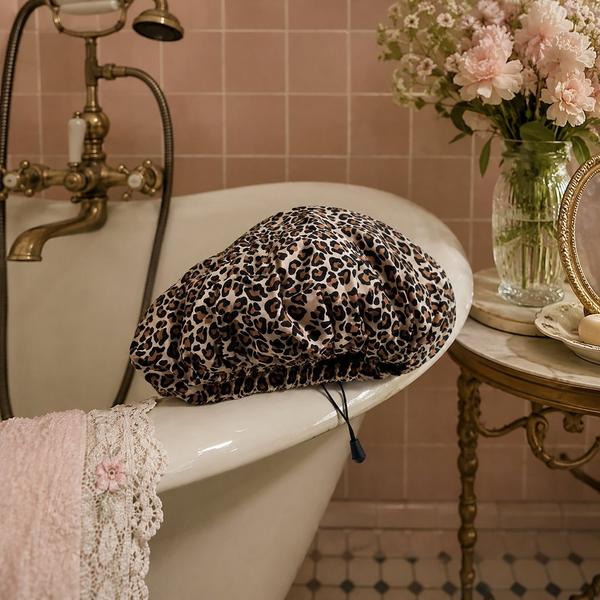 The Vintage Cosmetic Company Leopard Print 3-IN-1 Shower Cap #5