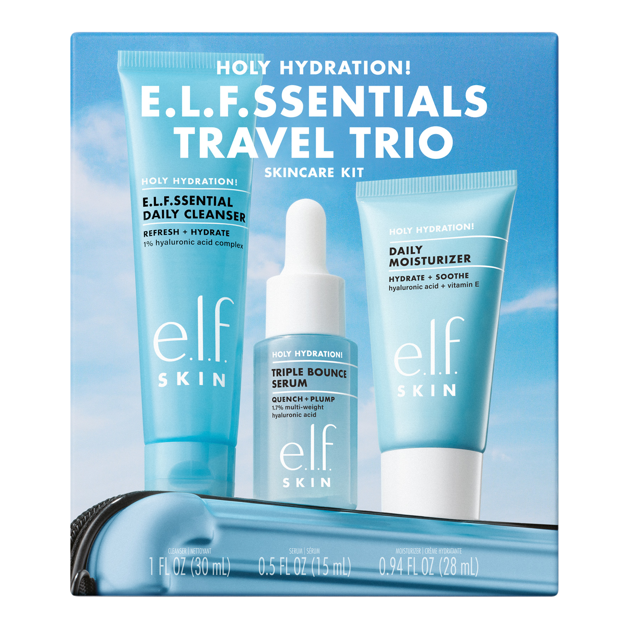 e.l.f. Cosmetics Holy Hydration! e.l.f.ssentials Travel Trio Skincare Kit — фото 2