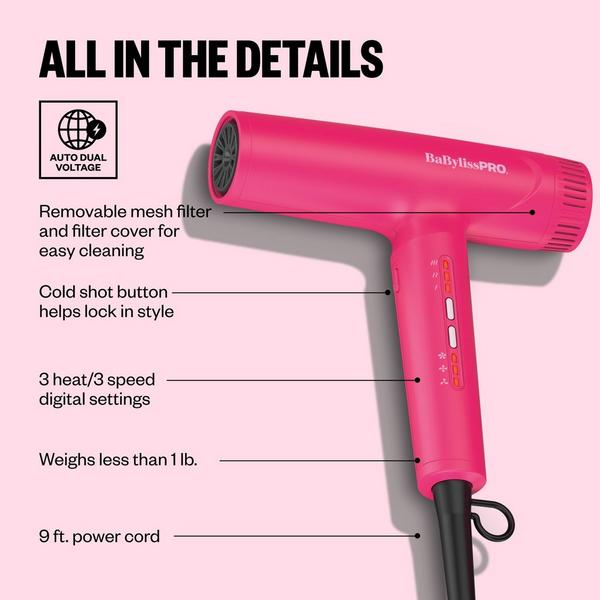 BaBylissPRO The Nano Light Ionic Dryer Limited Edition in Hard Candy #3