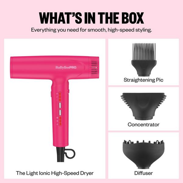 BaBylissPRO The Nano Light Ionic Dryer Limited Edition in Hard Candy #6