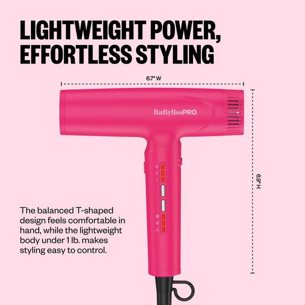 BaBylissPRO The Nano Light Ionic Dryer Limited Edition in Hard Candy #7