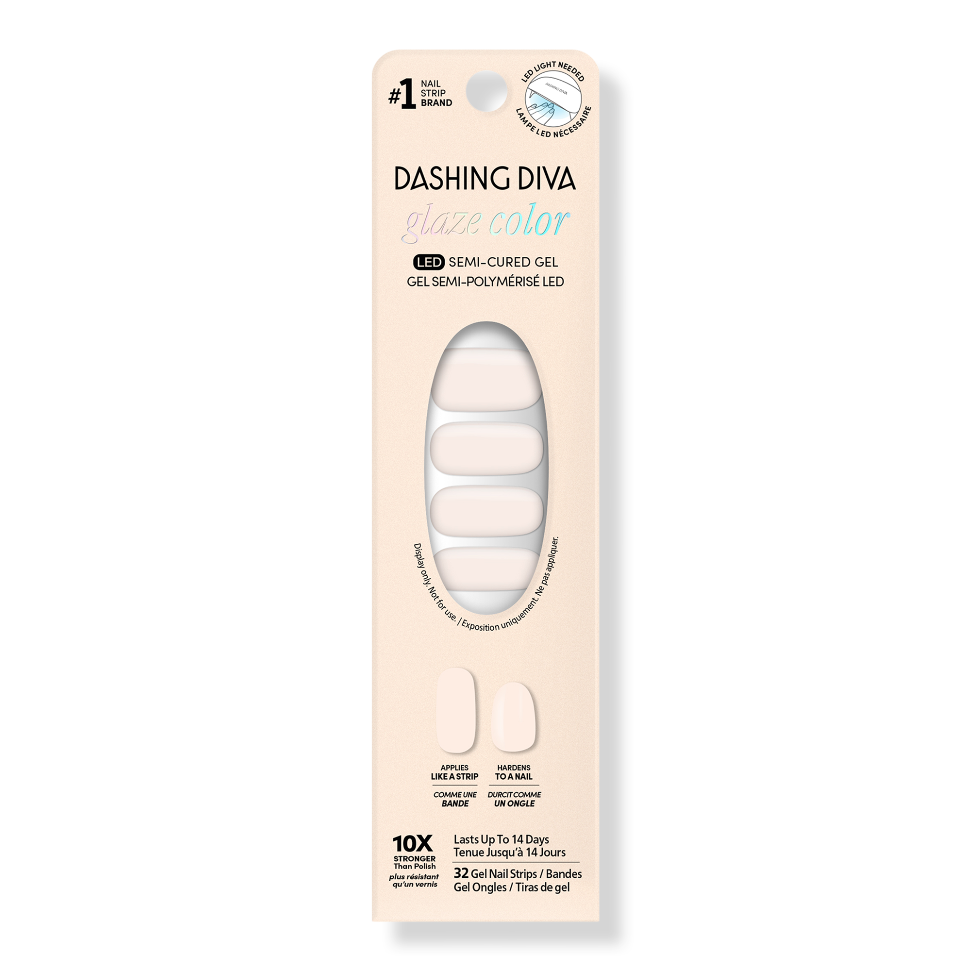 Dashing Diva GLAZE COLOR, Semi-Cured Gel Nail Strips #1