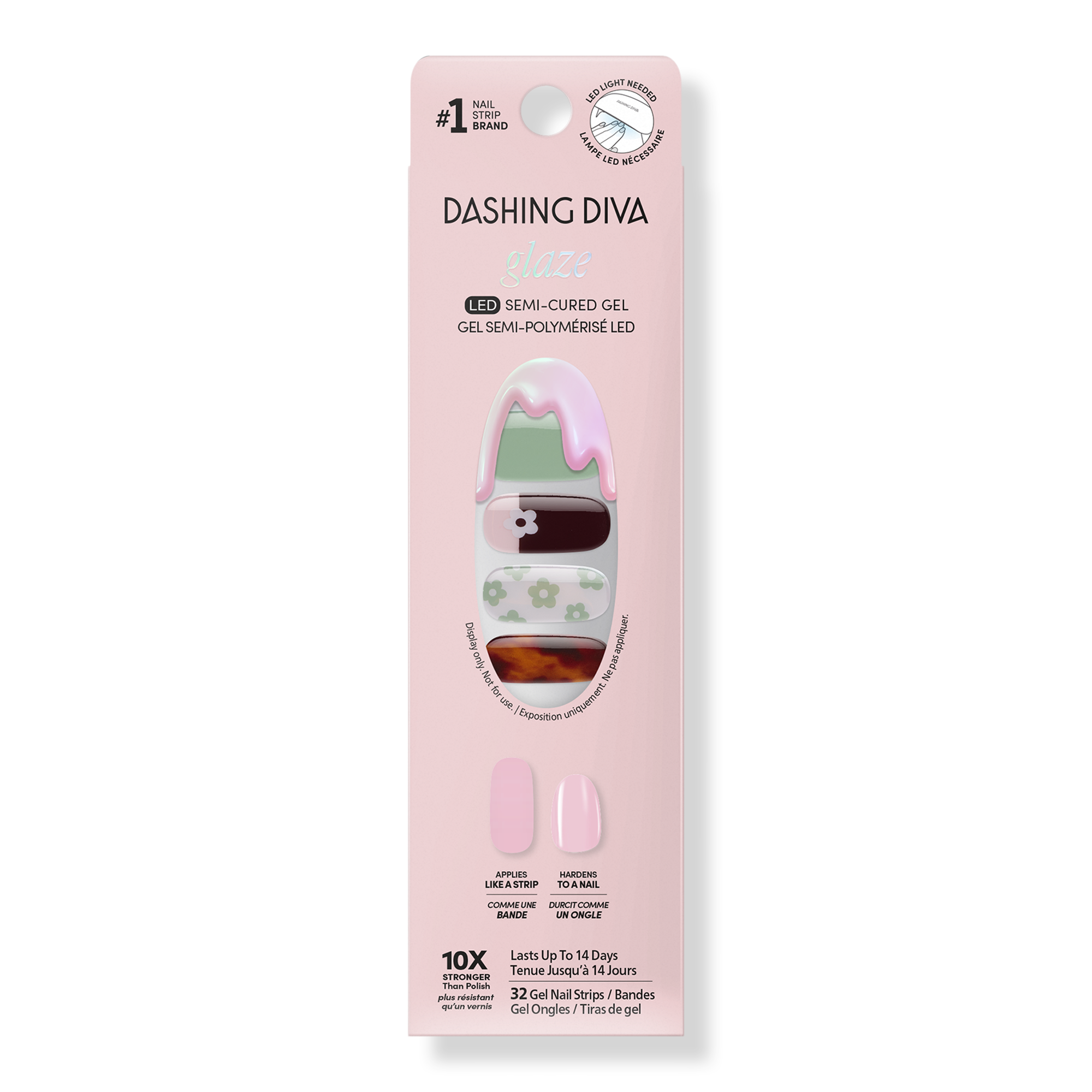 Dashing Diva GLAZE DESIGN, Semi-Cured Gel Nail Strips #1
