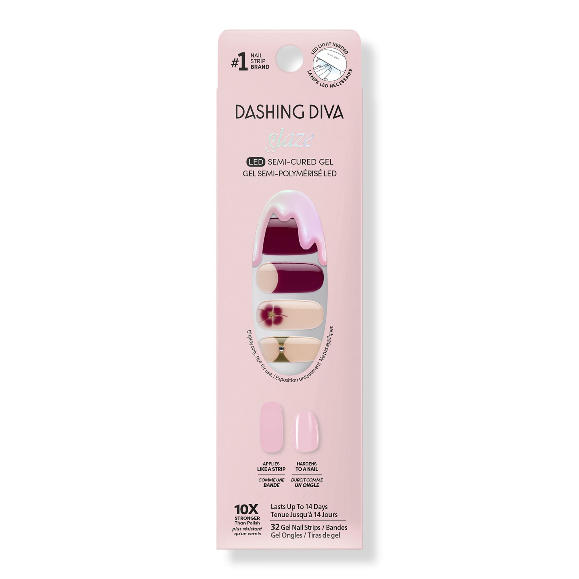 Dashing Diva GLAZE DESIGN, Semi-Cured Gel Nail Strips #1