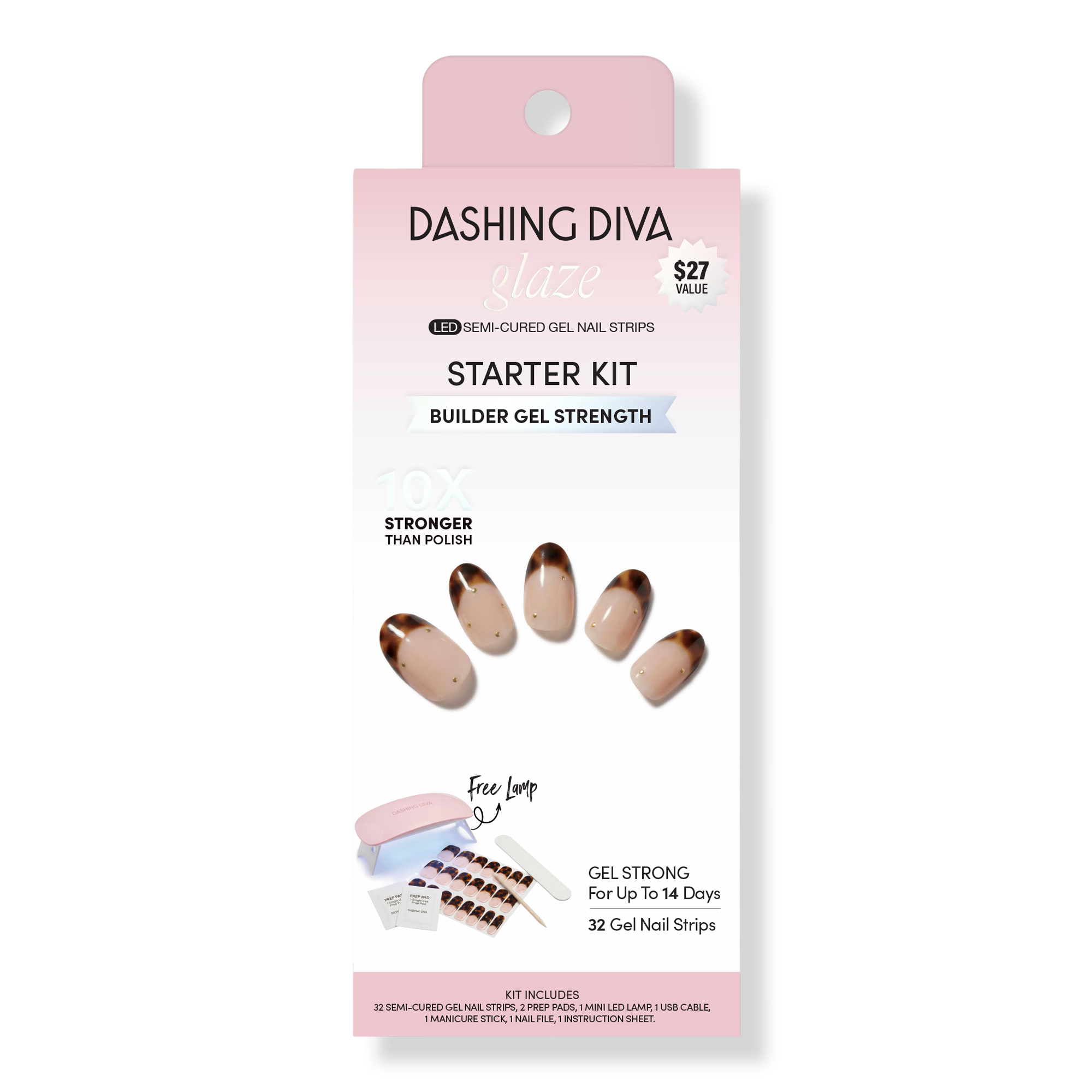 Dashing Diva GLAZE, Starter Kit, Semi-Cured Gel Nail Strips #1