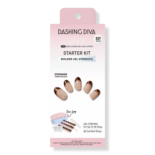 Dashing Diva GLAZE, Starter Kit, Semi-Cured Gel Nail Strips #1