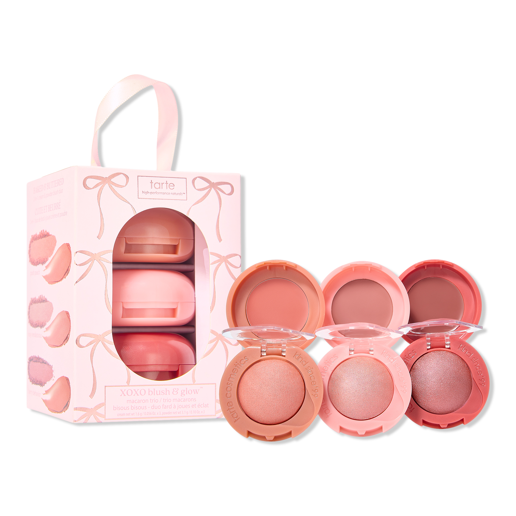 Набор Tarte Xoxo Blush & Glow Macaron, трио румян и хайлайтера — фото 1