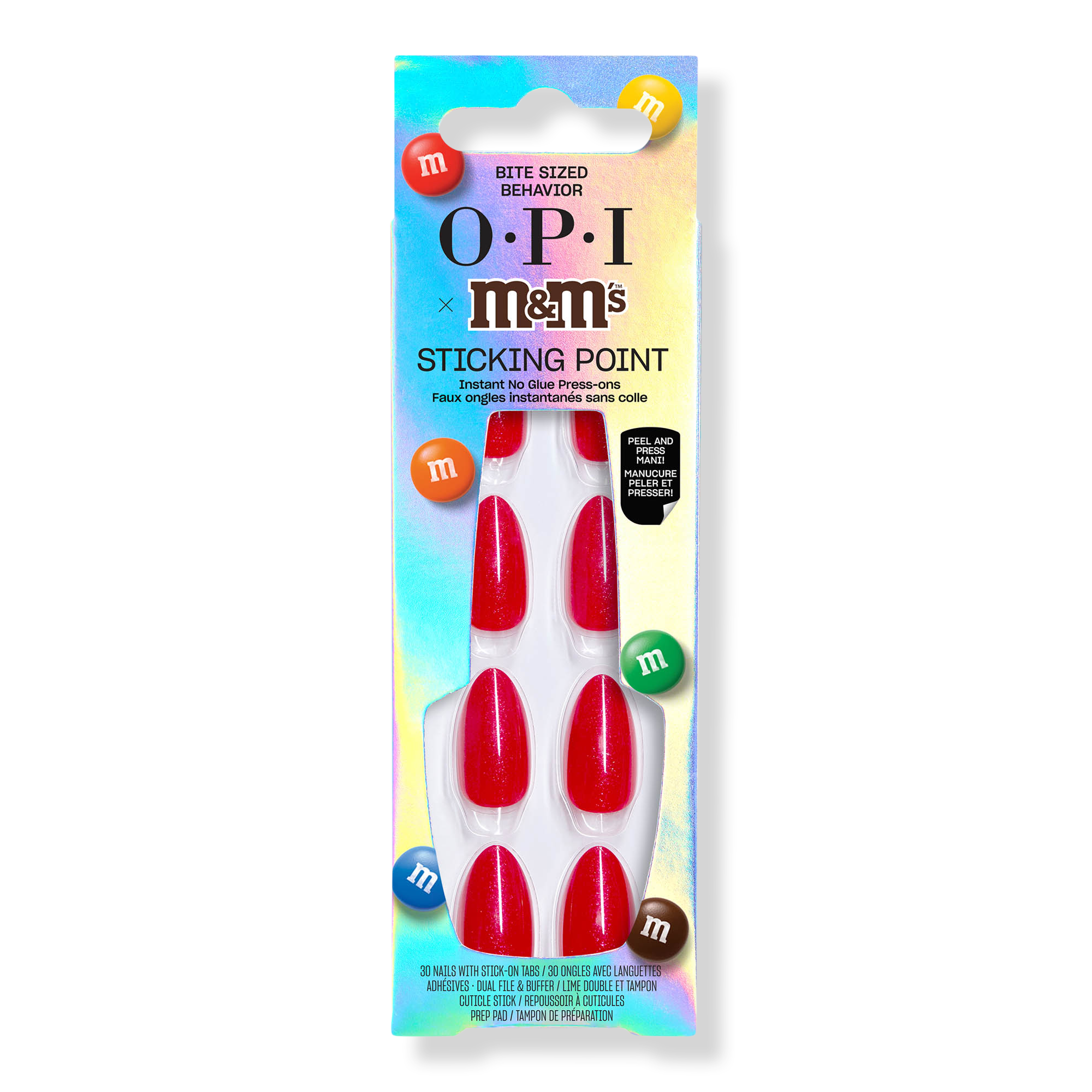 Коллекционные накладные ногти OPI x M&M Holiday Sticking Point, цвет: Bite Sized Behavior