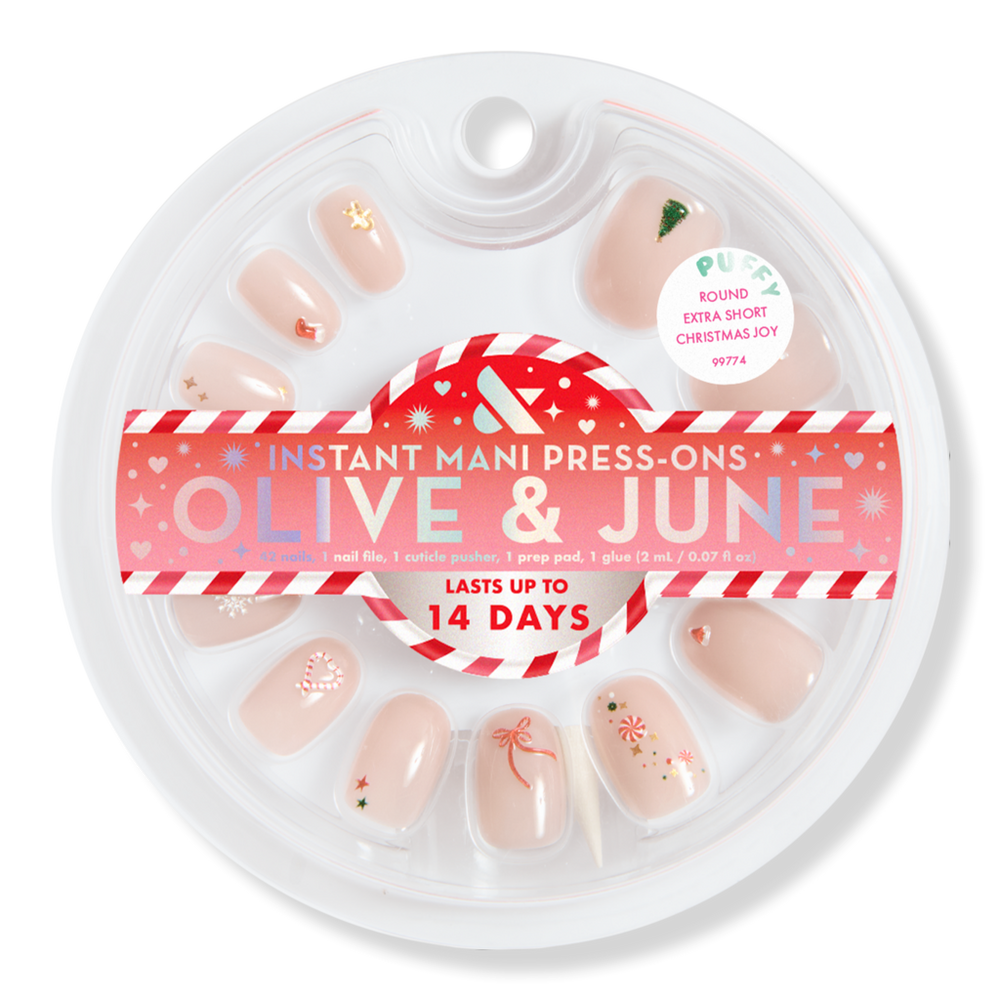 Olive & June Holiday Instant Mani - Christmas Joy Extra Short Round