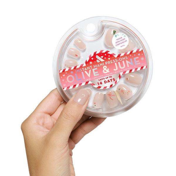 Olive & June Holiday Instant Mani - Christmas Joy Extra Short Round #4