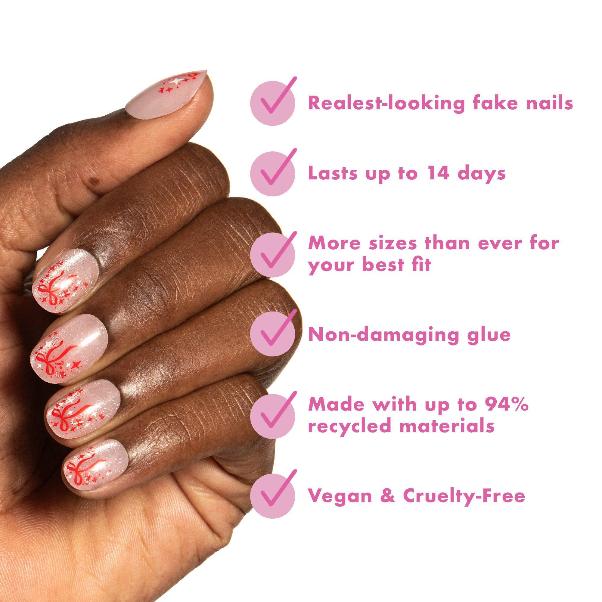 Накладные ногти Olive & June Holiday Instant Mani, Holiday Party, очень короткие круглые — фото 5