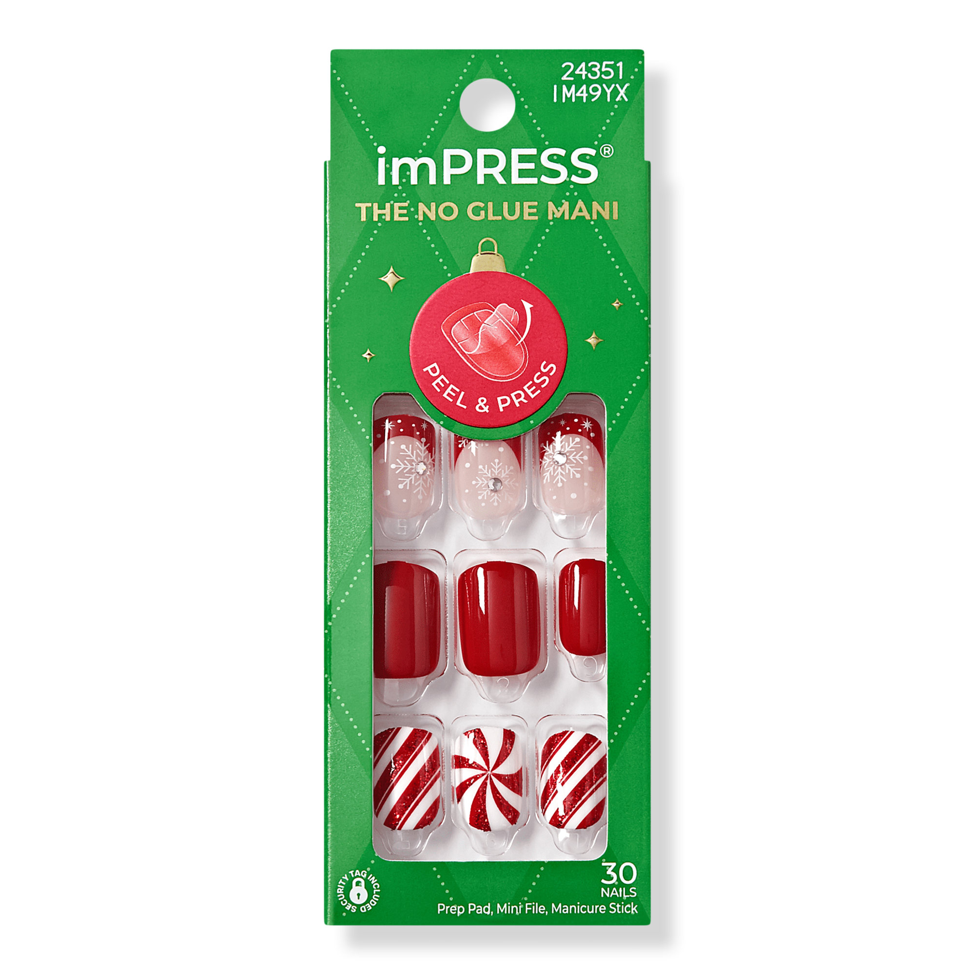 Накладные ногти Kiss Impress Design, короткая квадратно-овальная форма, Halo — фото 1