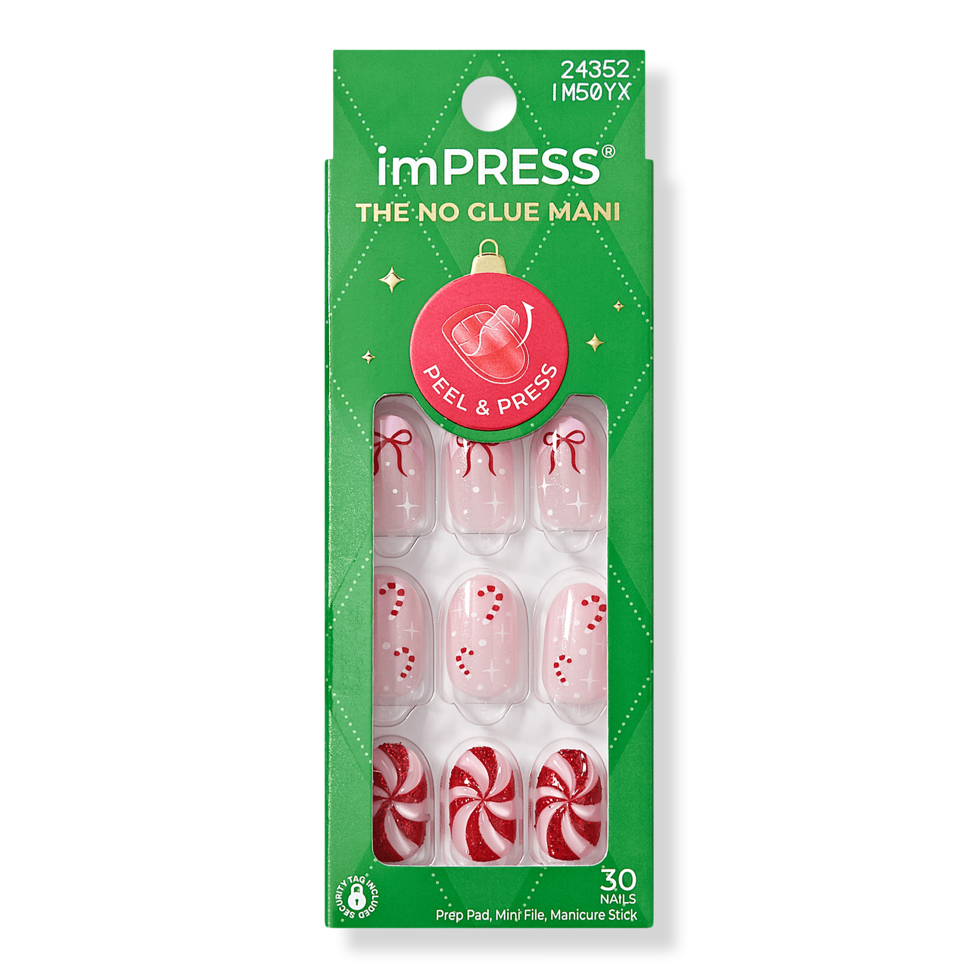 Накладные ногти Kiss Impress Design, короткая овальная форма, Frost — фото 1