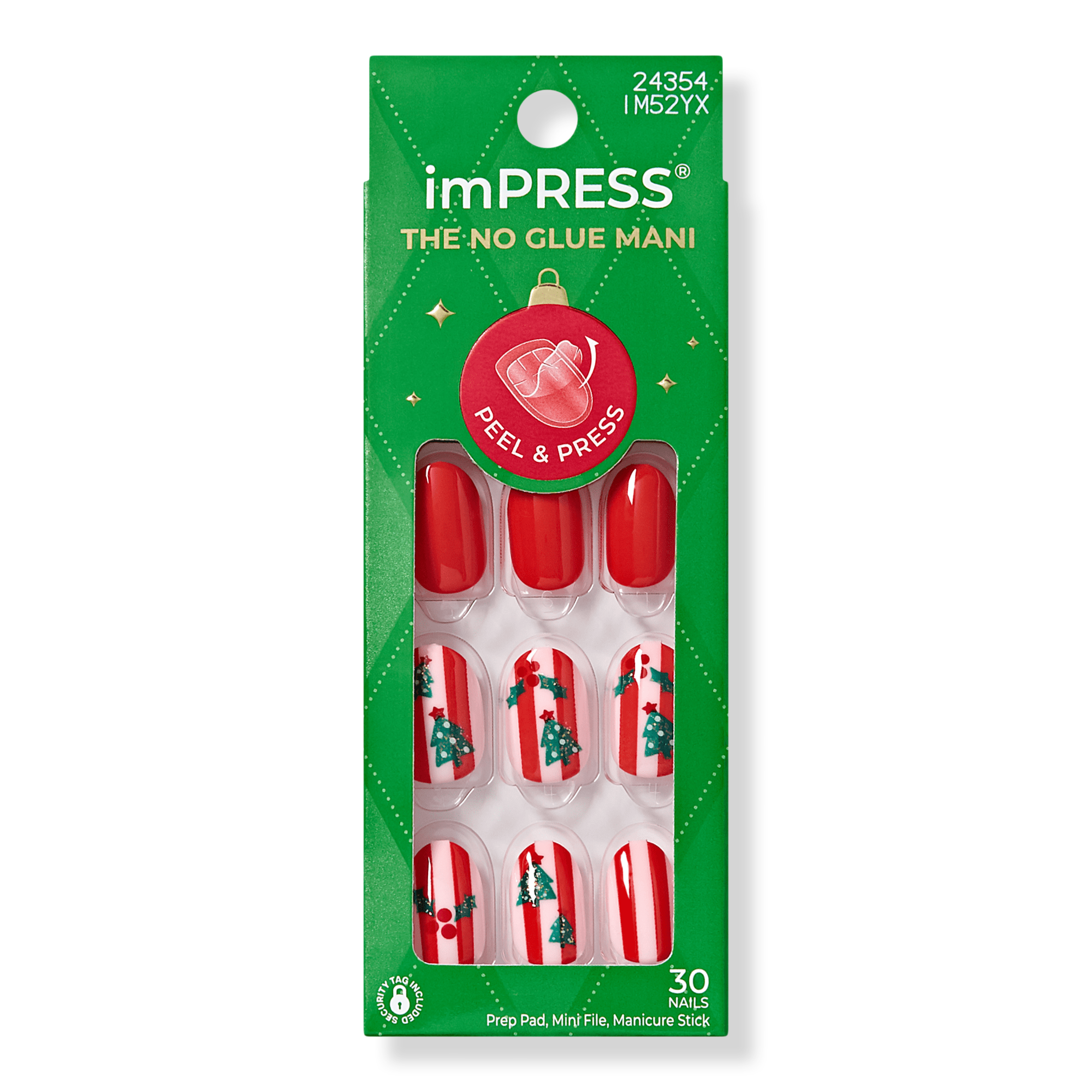 Накладные ногти Kiss Impress Design, короткая овальная форма, Spark — фото 1