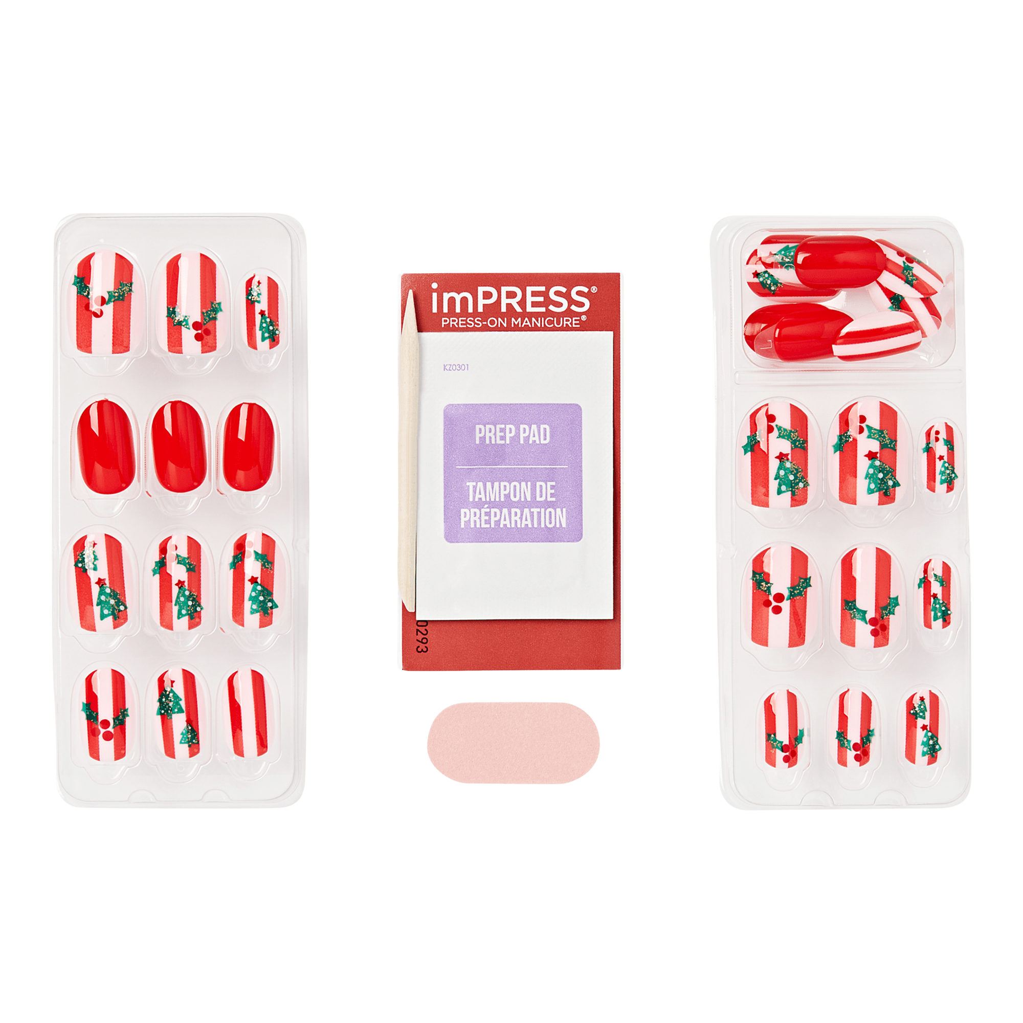 Накладные ногти Kiss Impress Design, короткая овальная форма, Spark — фото 2