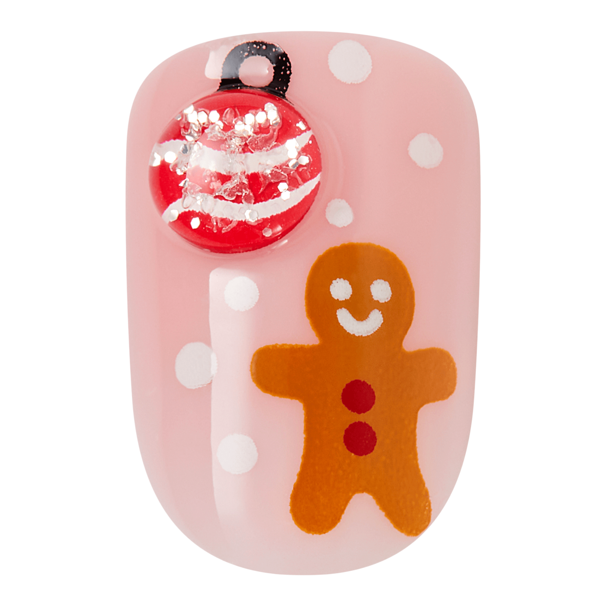 Накладные ногти Kiss Impress Design, короткая квадратно-овальная форма, Feliz Navidad — фото 3