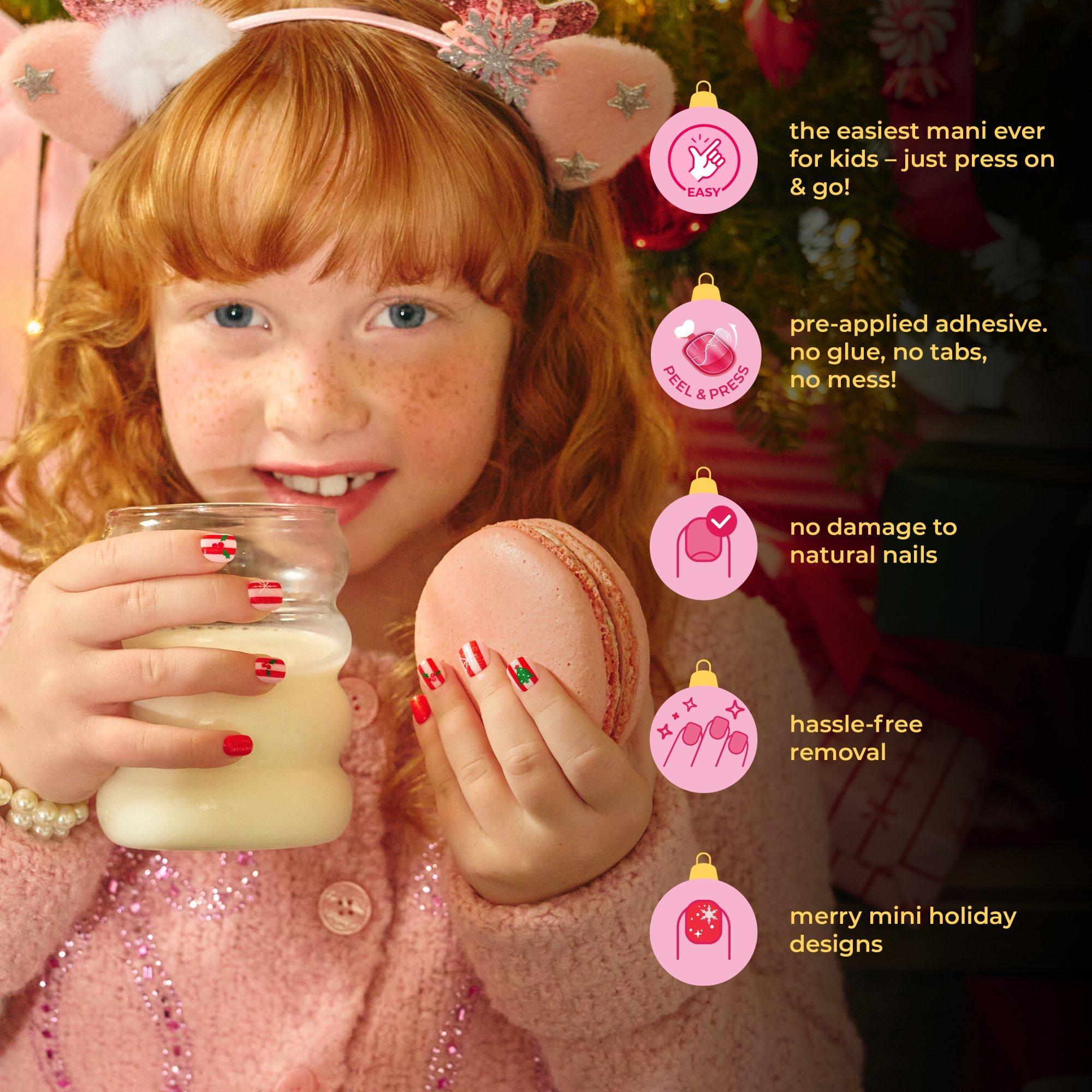 Детские накладные ногти Kiss Impress Mini, квадратно-овальная форма, Cute Wish — фото 7