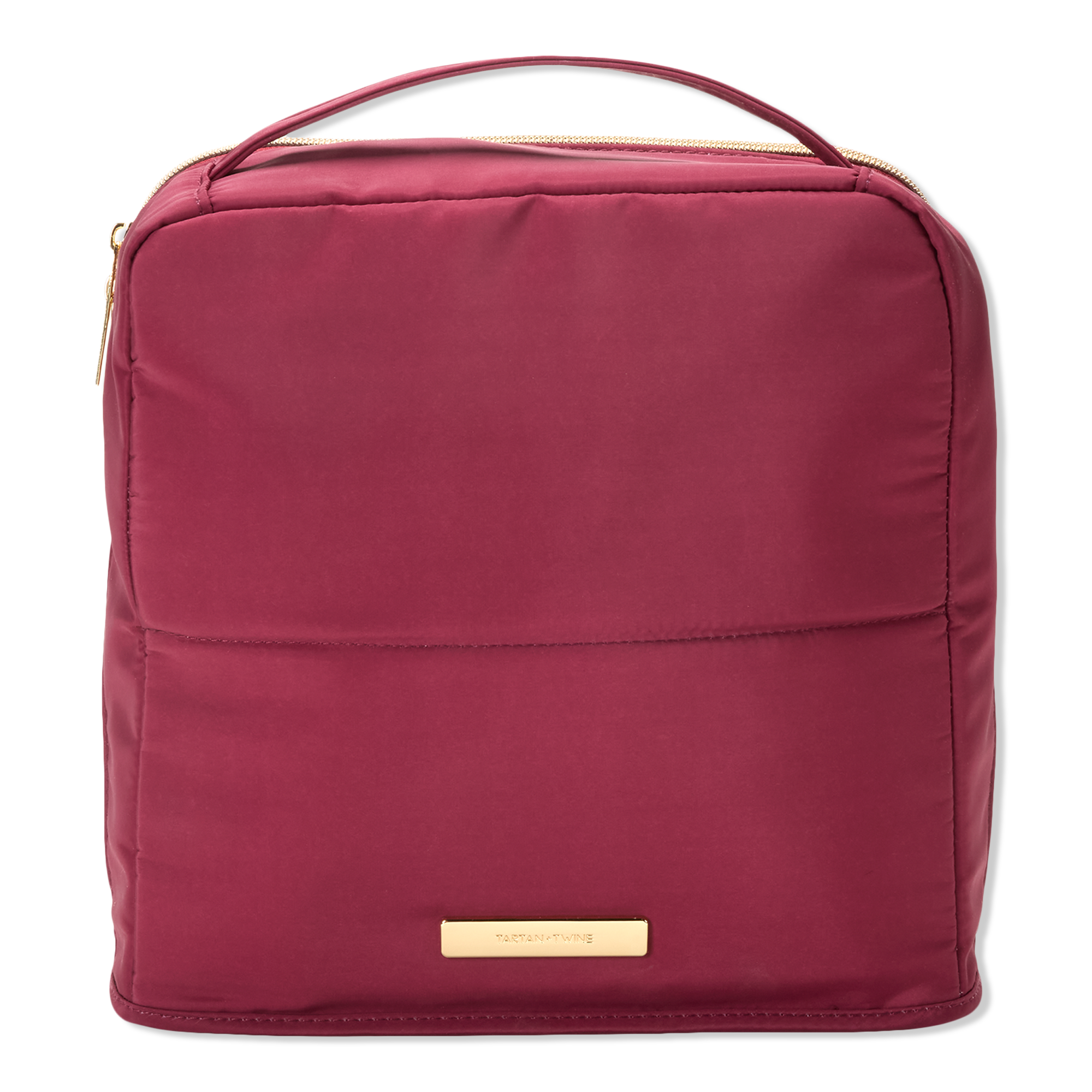 Tartan + Twine Burgundy Makeup Stand-Up Bag #1
