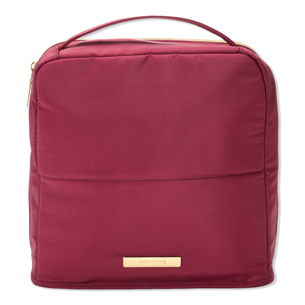 Tartan + Twine Burgundy Makeup Stand-Up Bag #1