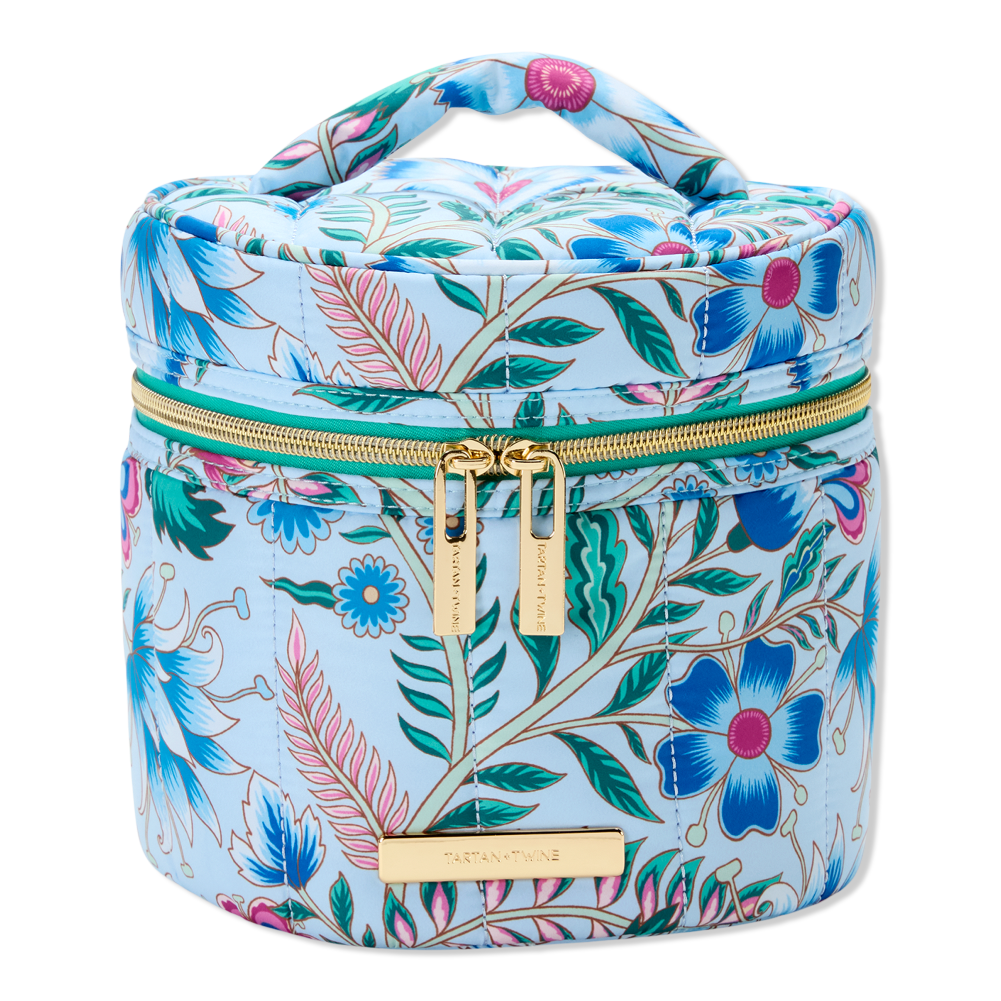 Tartan + Twine Blue Floral Round Train Case #1