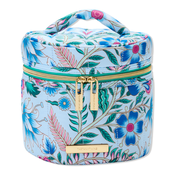 Tartan + Twine Blue Floral Round Train Case #1