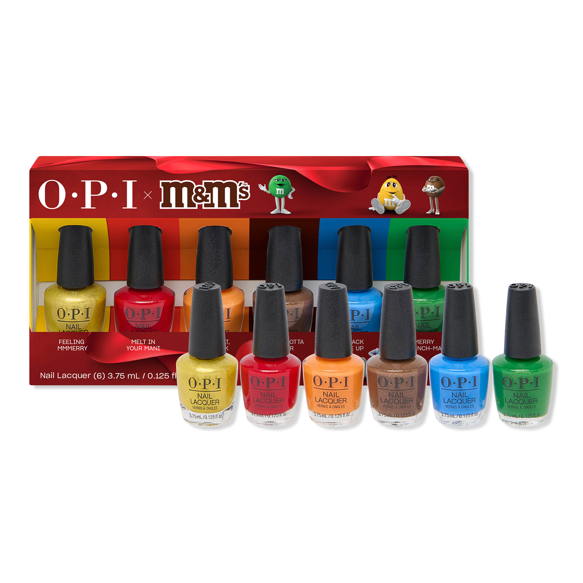 OPI OPIxM&M Holiday 6 Piece Collectible Nail Lacquer Polish Mini Pack #1
