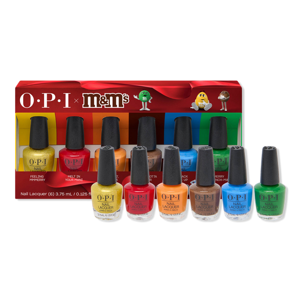 OPI OPIxM&M Holiday 6 Piece Collectible Nail Lacquer Polish Mini Pack #1