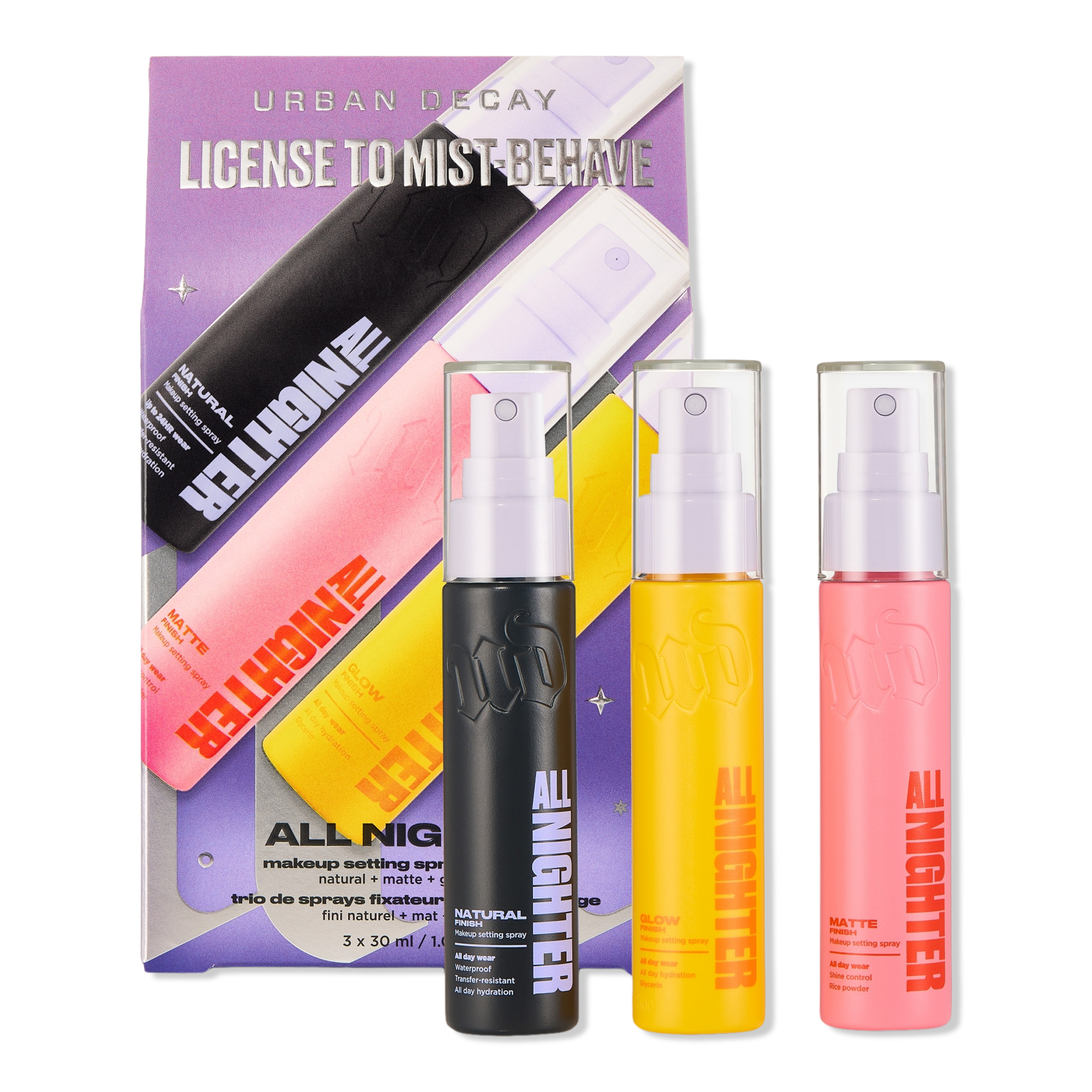 License to Mist-Behave All Nighter Makeup Setting Spray Travel Trio Gift Set