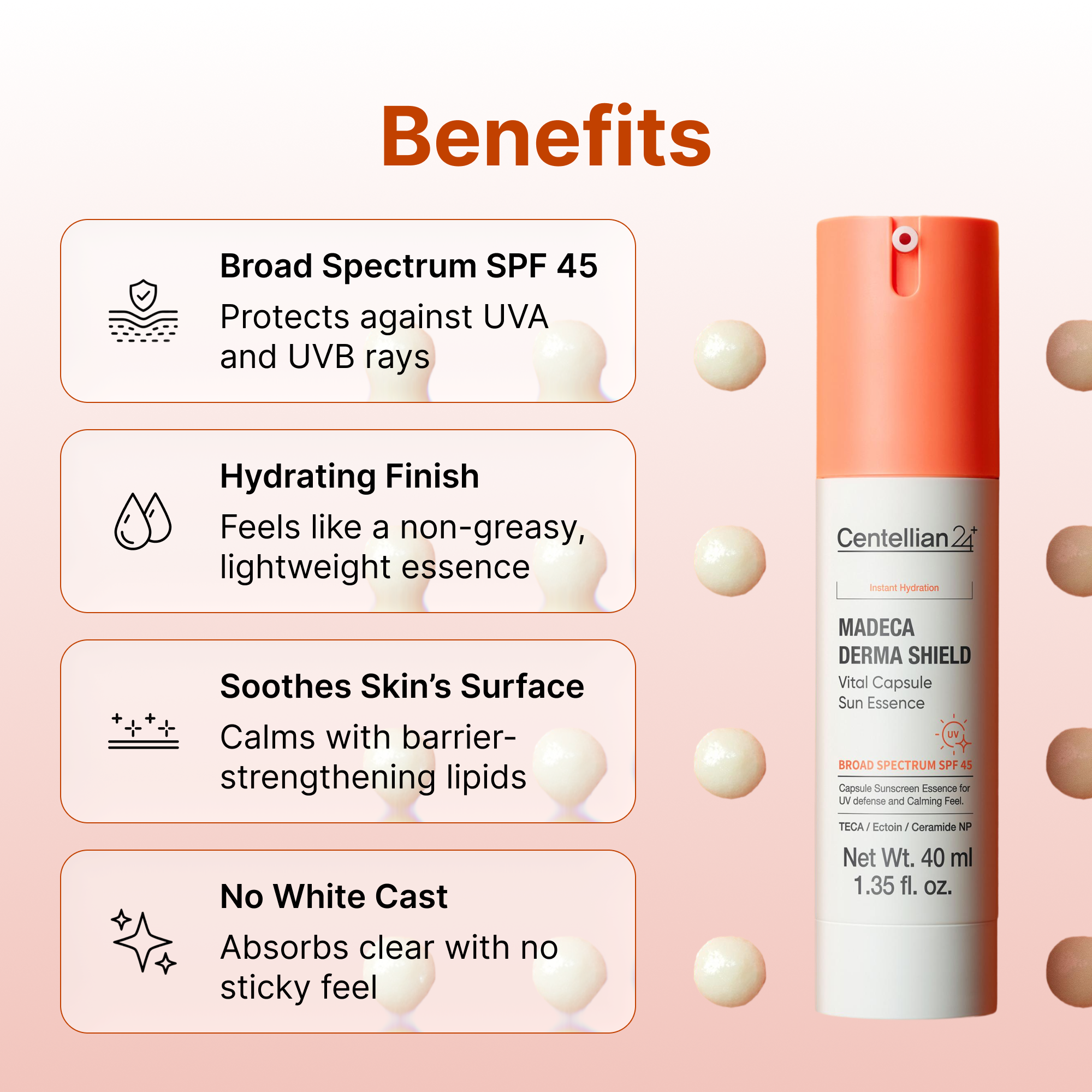 Капсульная солнцезащитная эссенция SPF 45 Centellian24 Madeca Derma Shield Vital — фото 5