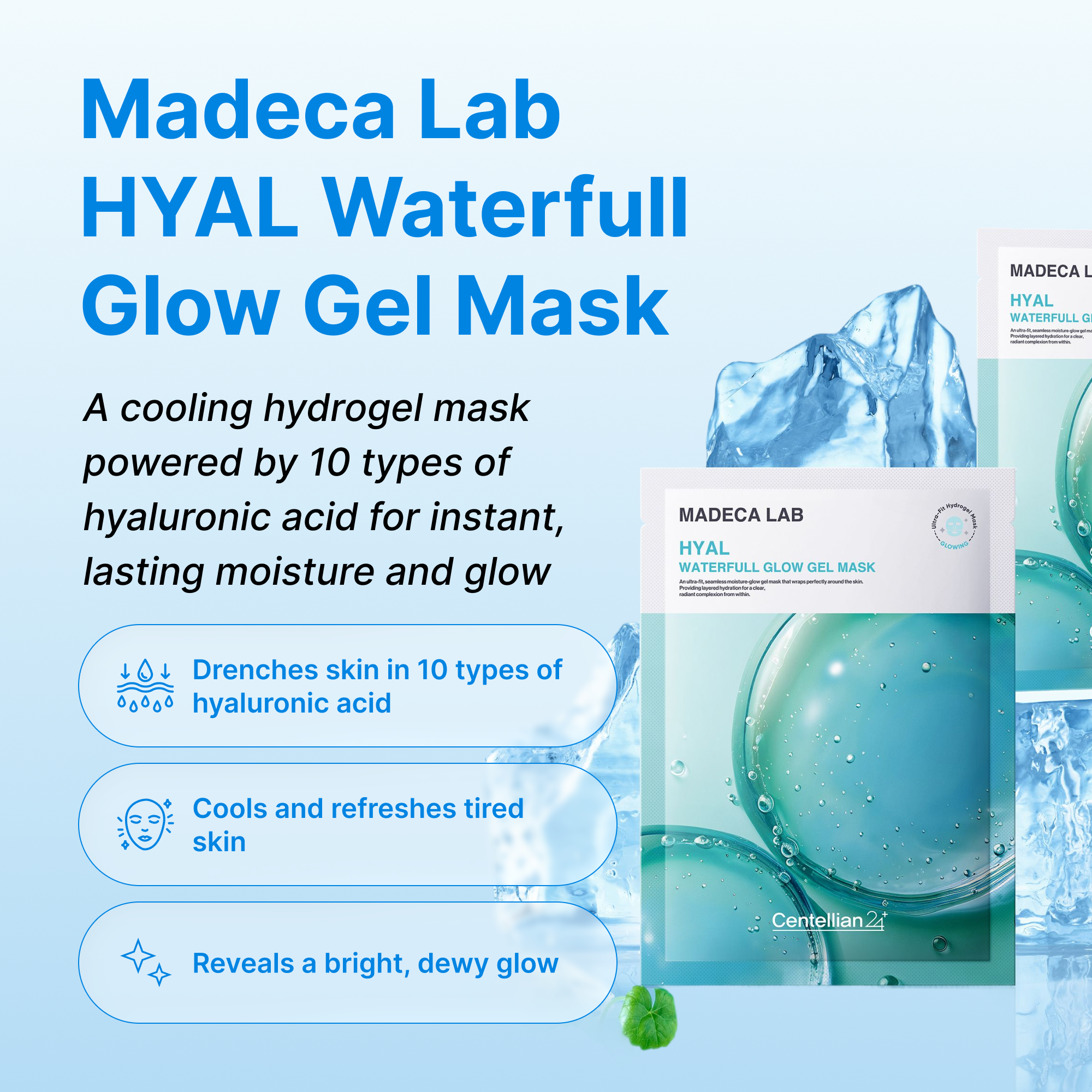 Увлажняющая гелевая маска для сияния кожи Centellian24 Madeca Lab Hyal Waterfull Glow — фото 3