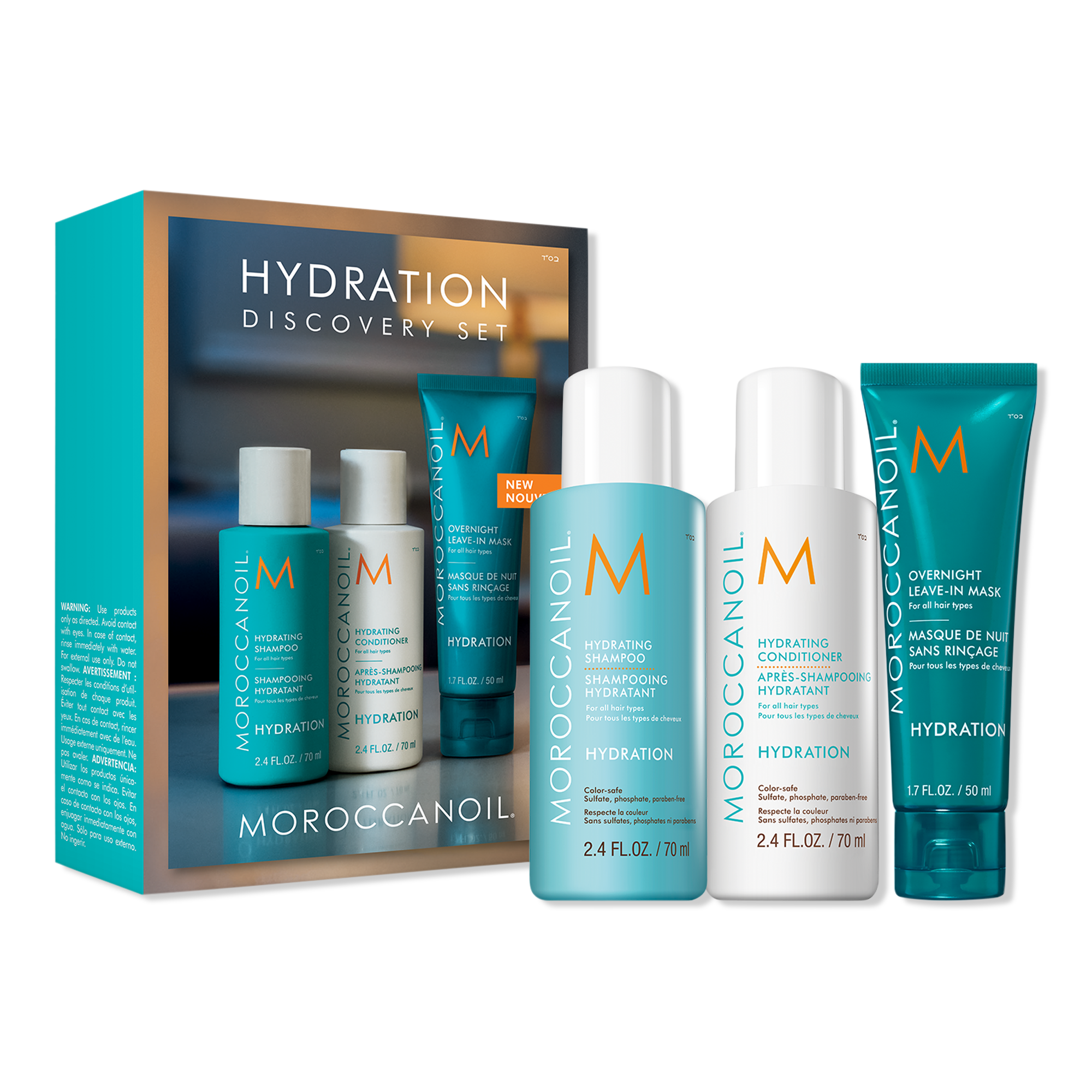 Moroccanoil Overnight Hydrating Leave-in Hair Mask Treatment Serum Value Set — фото 1