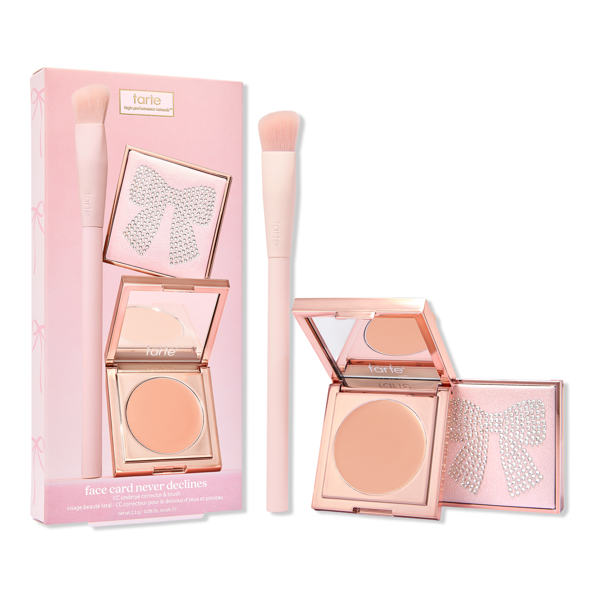 Корректор для кожи под глазами и кисть Tarte Face Card Never Declines CC, цвет: Светлый средний персиковый — фото 1