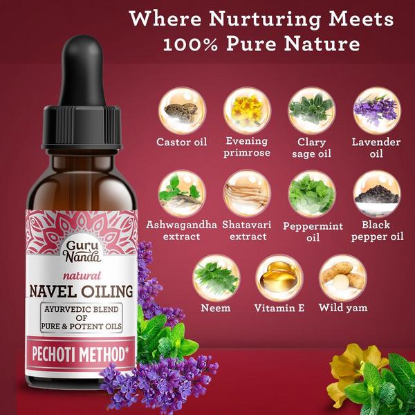 GuruNanda Ayurvedic Navel Oiling Blend with Castor Oil, Neem & Vitamin E #3