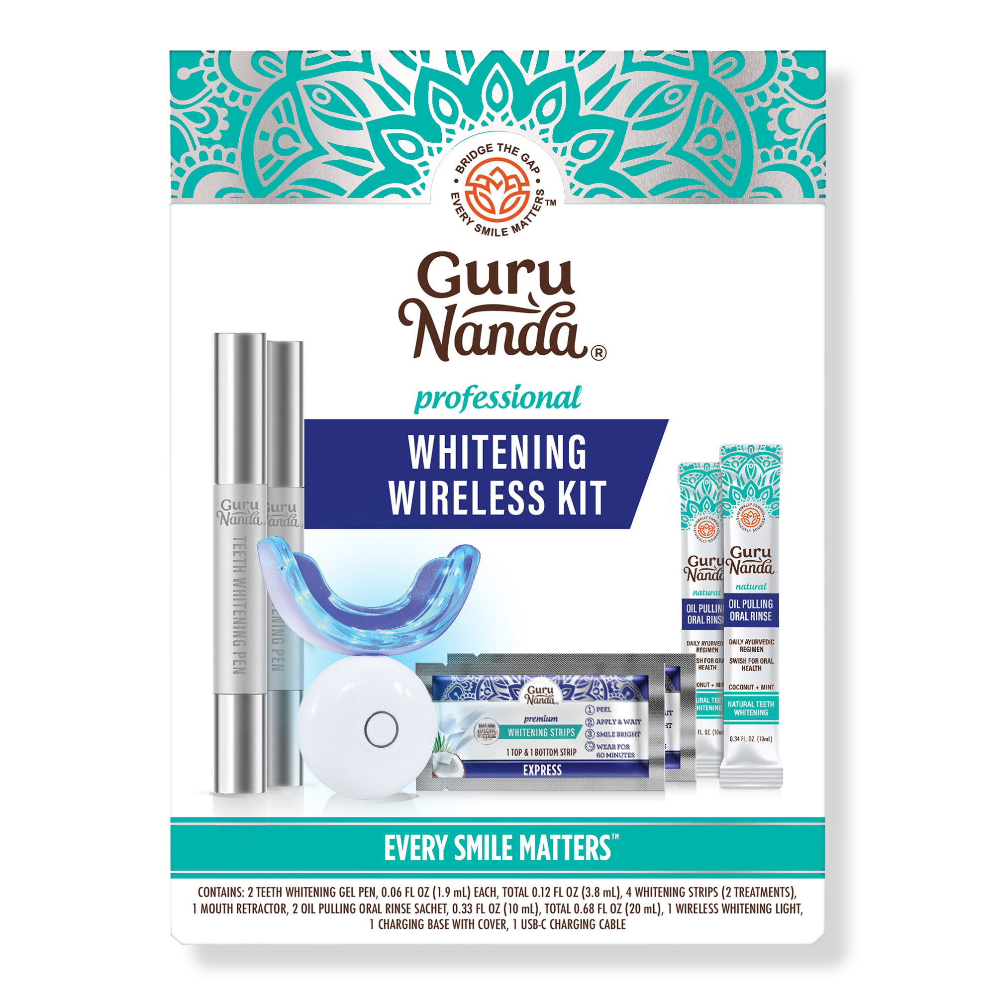 GuruNanda Wireless LED Teeth Whitening Kit with Whitening Gel Pen #1