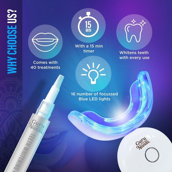 GuruNanda Wireless LED Teeth Whitening Kit with Whitening Gel Pen #4