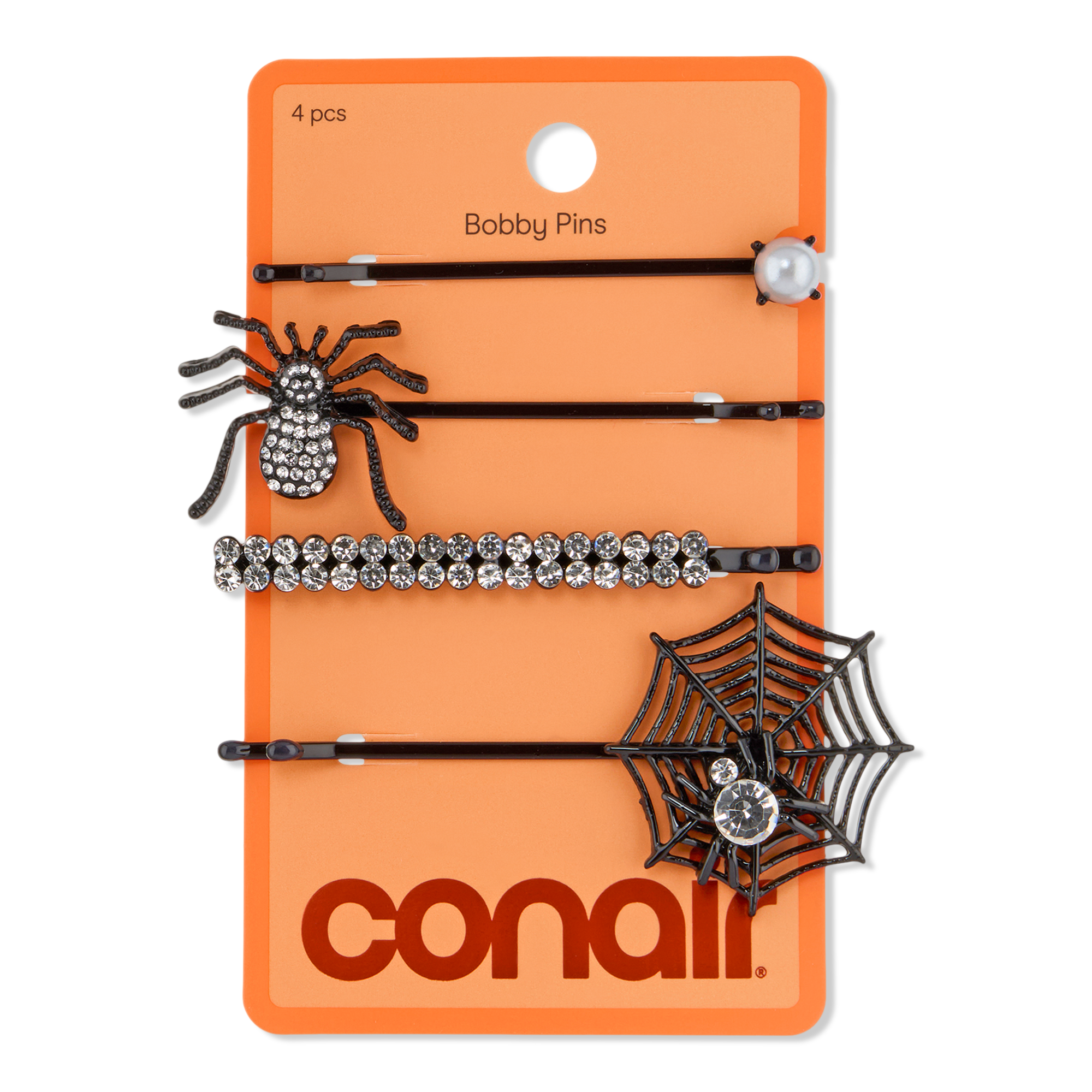 Conair Accessories Halloween Black Spider Bobby Pins 4 Pack #1