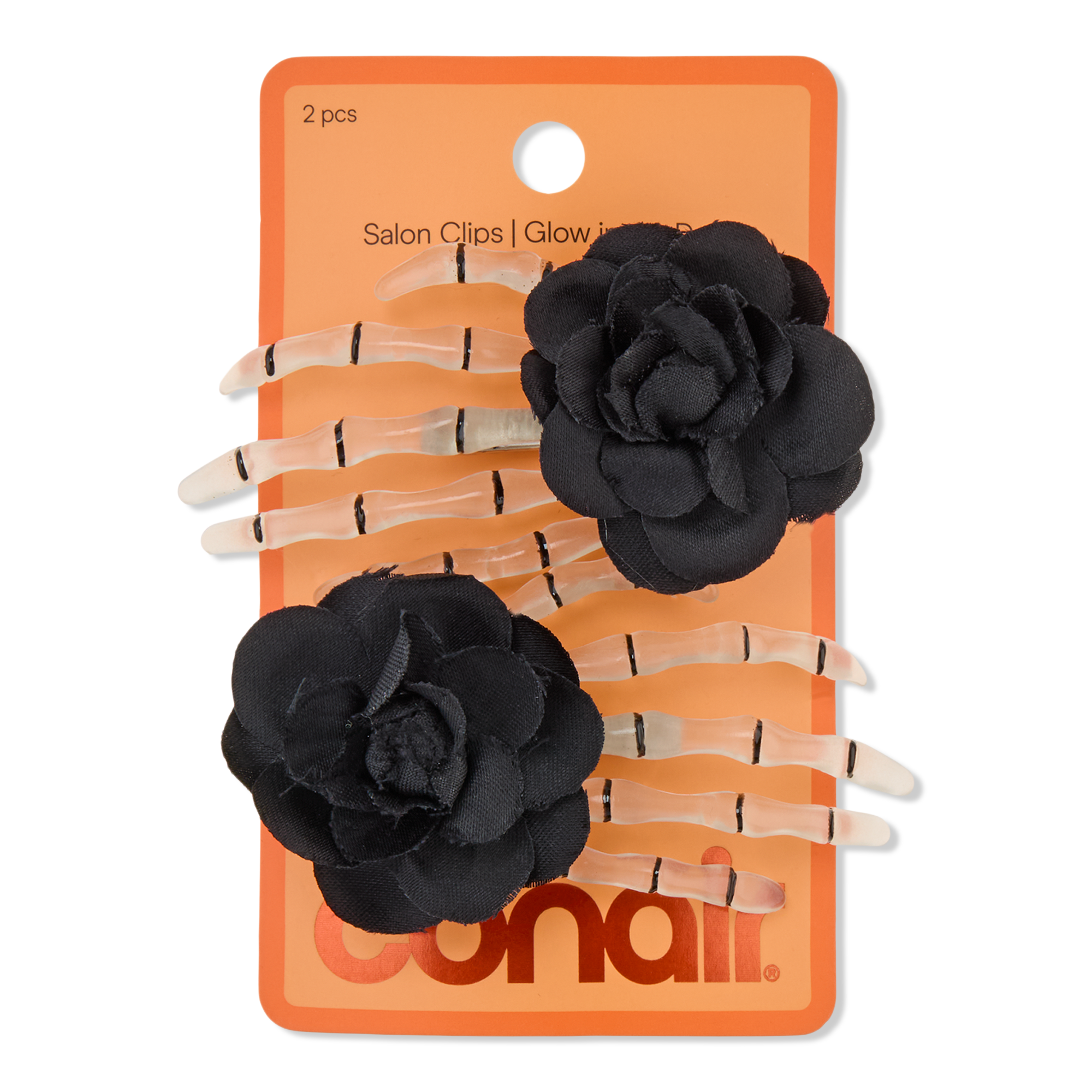 Conair Accessories Halloween Glow-in-the-Dark Skeleton Hand Salon Clips #1