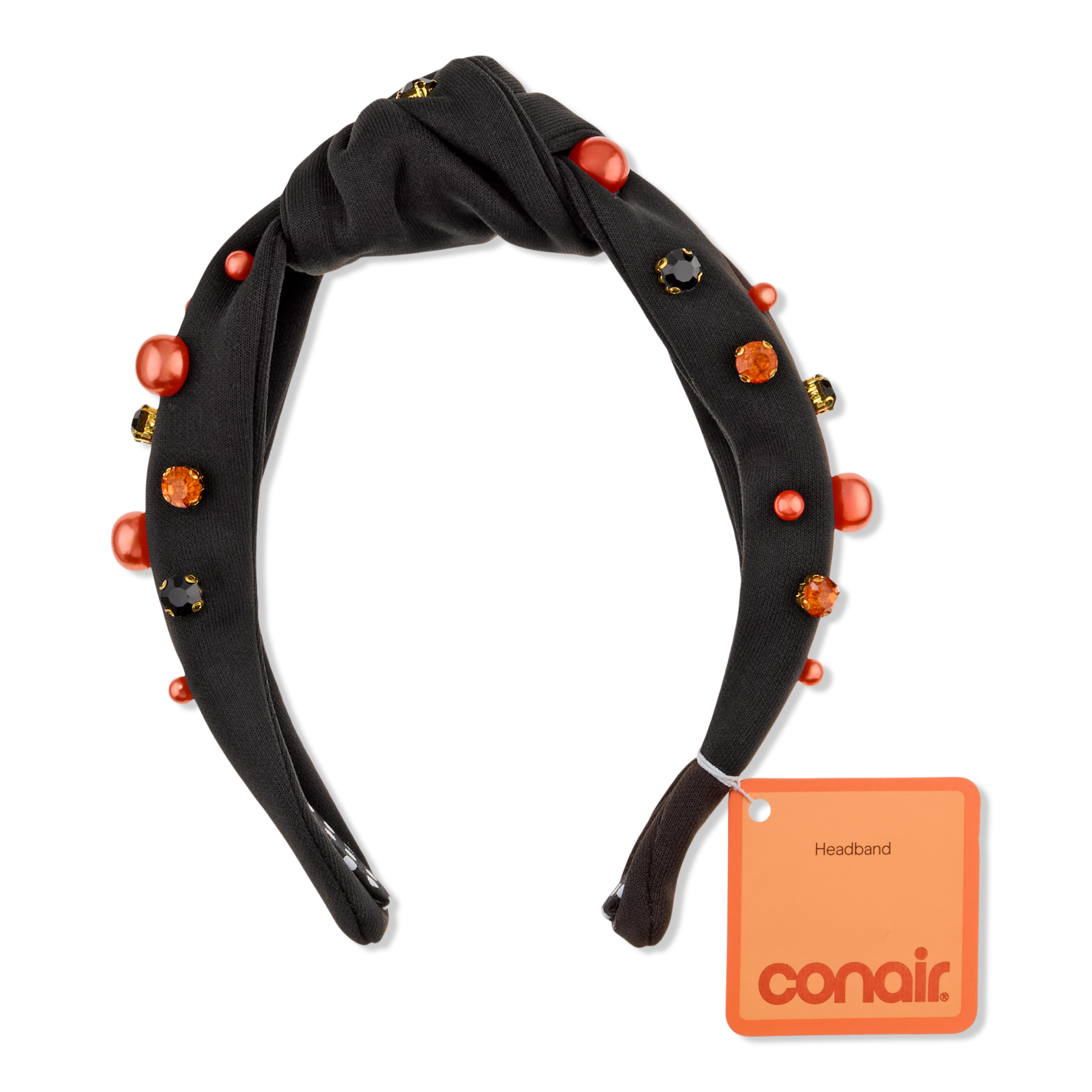 Conair Accessories Halloween Black Embellished Wrap Headband #1